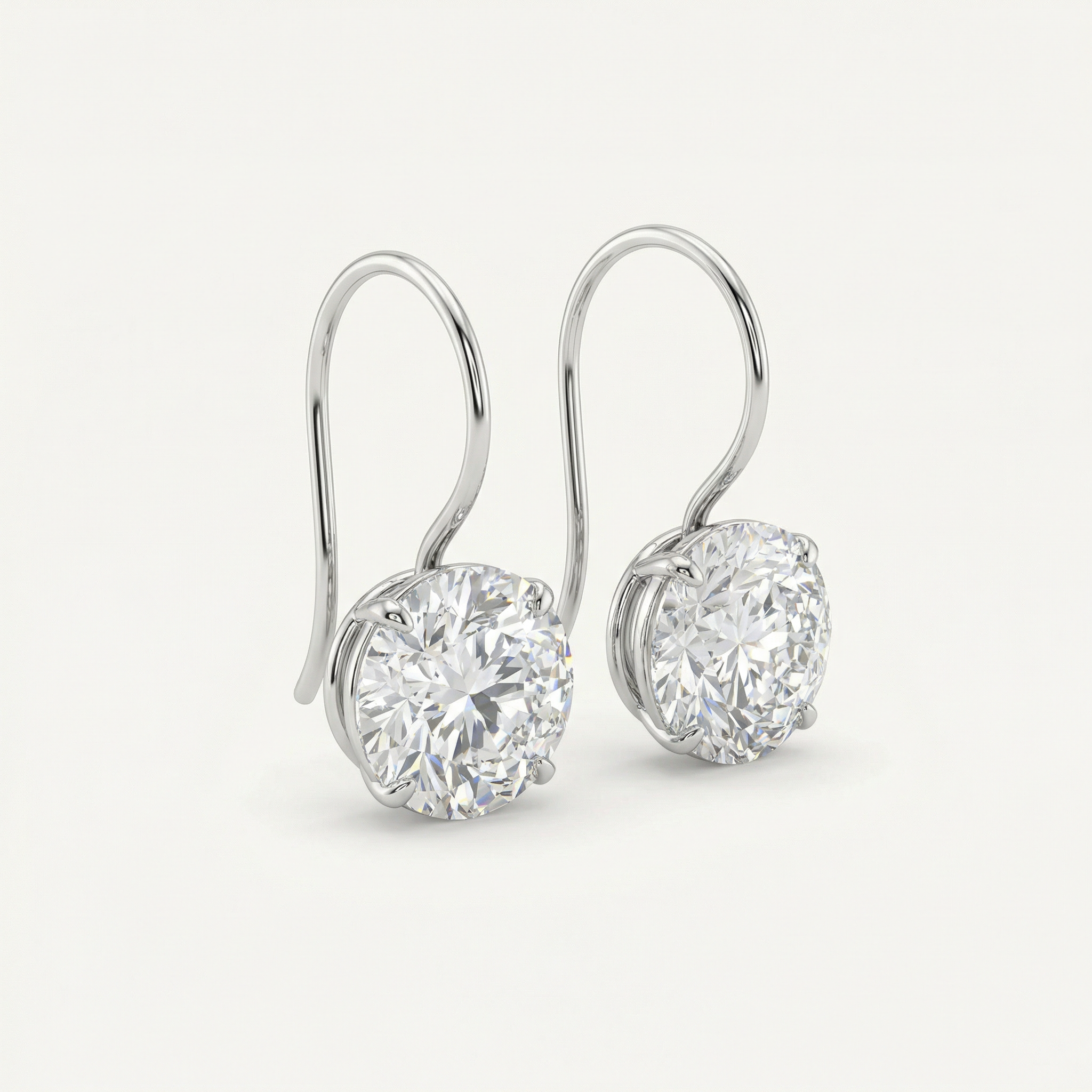 2CT BRILLIANT CUT HOOK DROP EARINGS