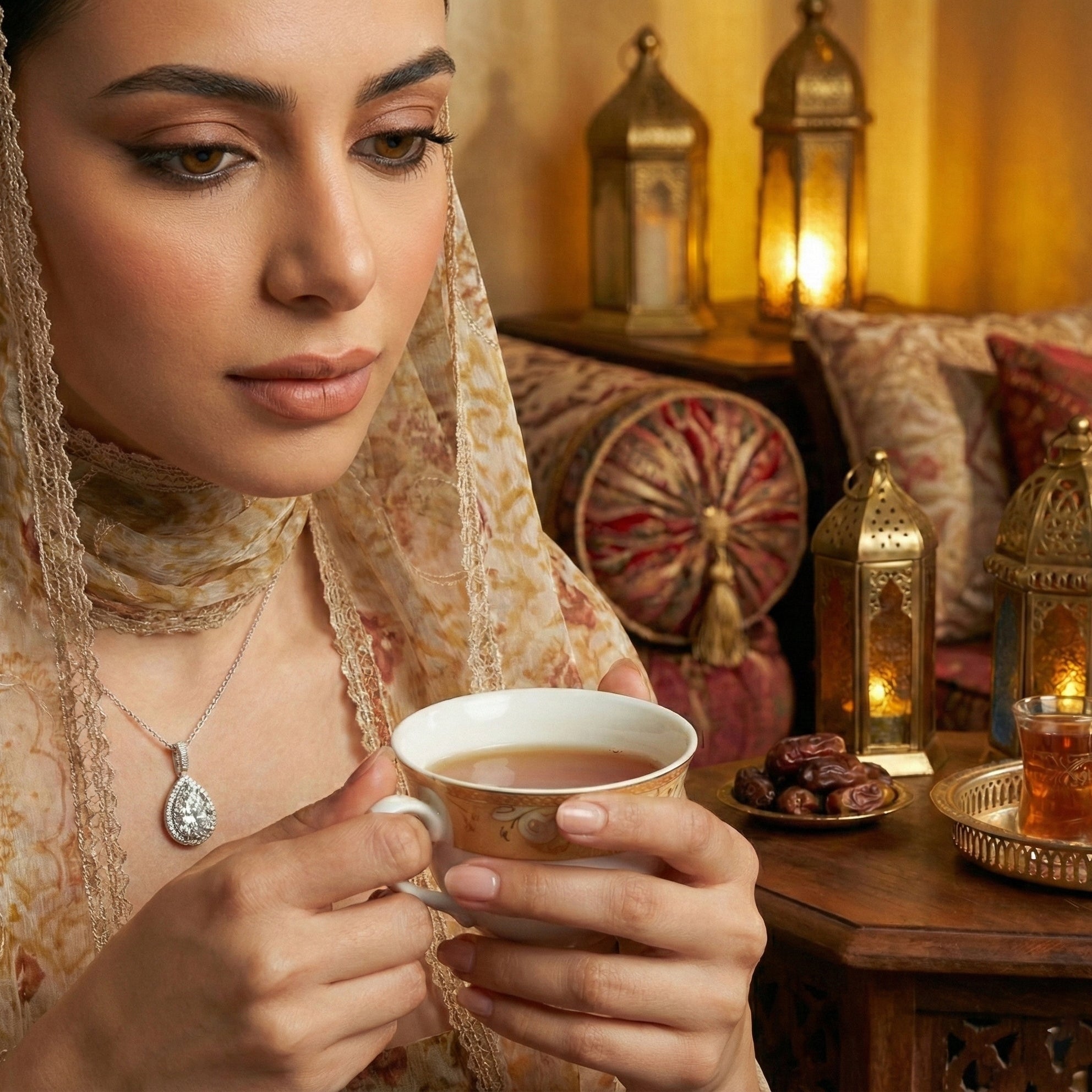 Yasmin Moissanite Pear Pendant – White Gold – D Colour – VVS1