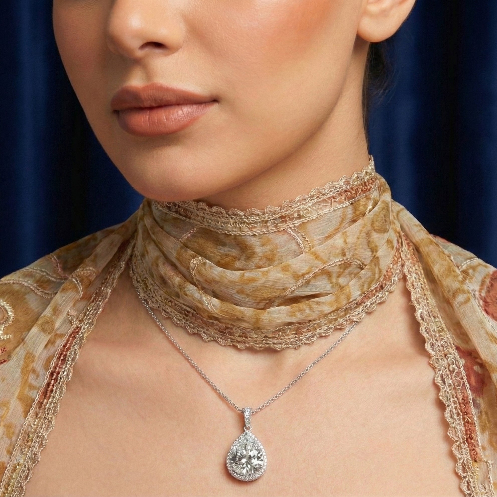 Yasmin Moissanite Pear Pendant – White Gold – D Colour – VVS1