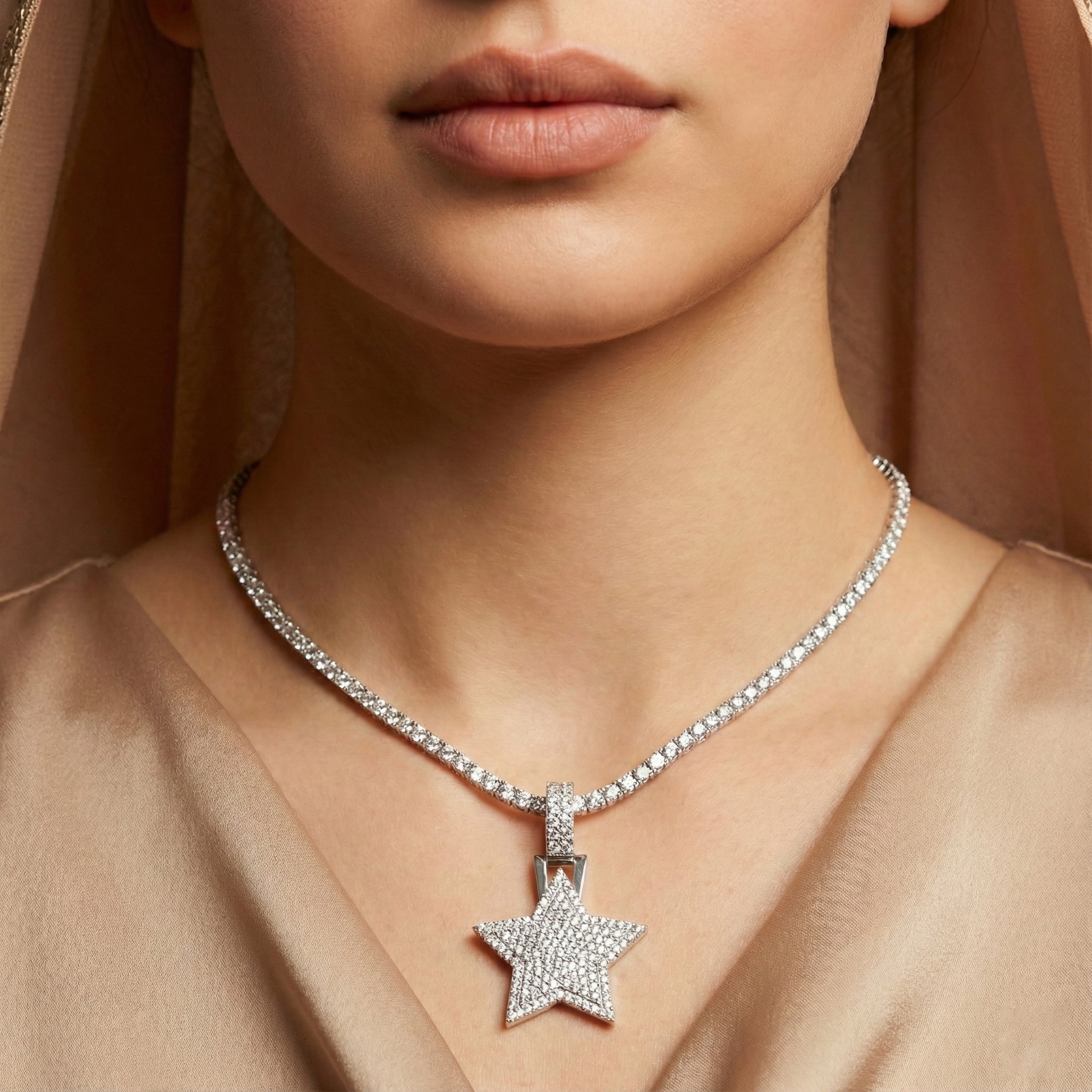 Reem Moissanite Pendant – White Gold – D Colour – VVS1