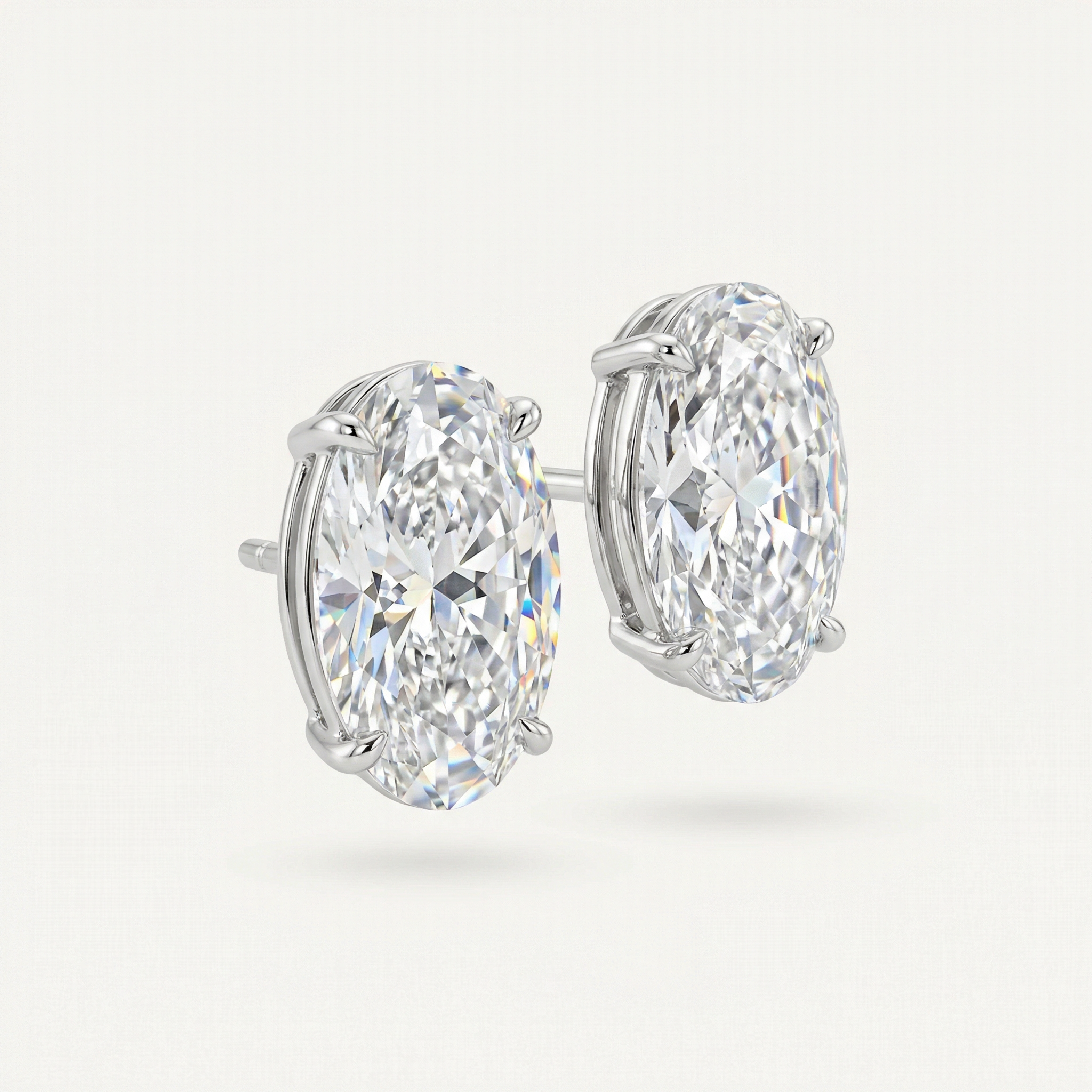 2CT OVAL SOLITAIRE STUDS