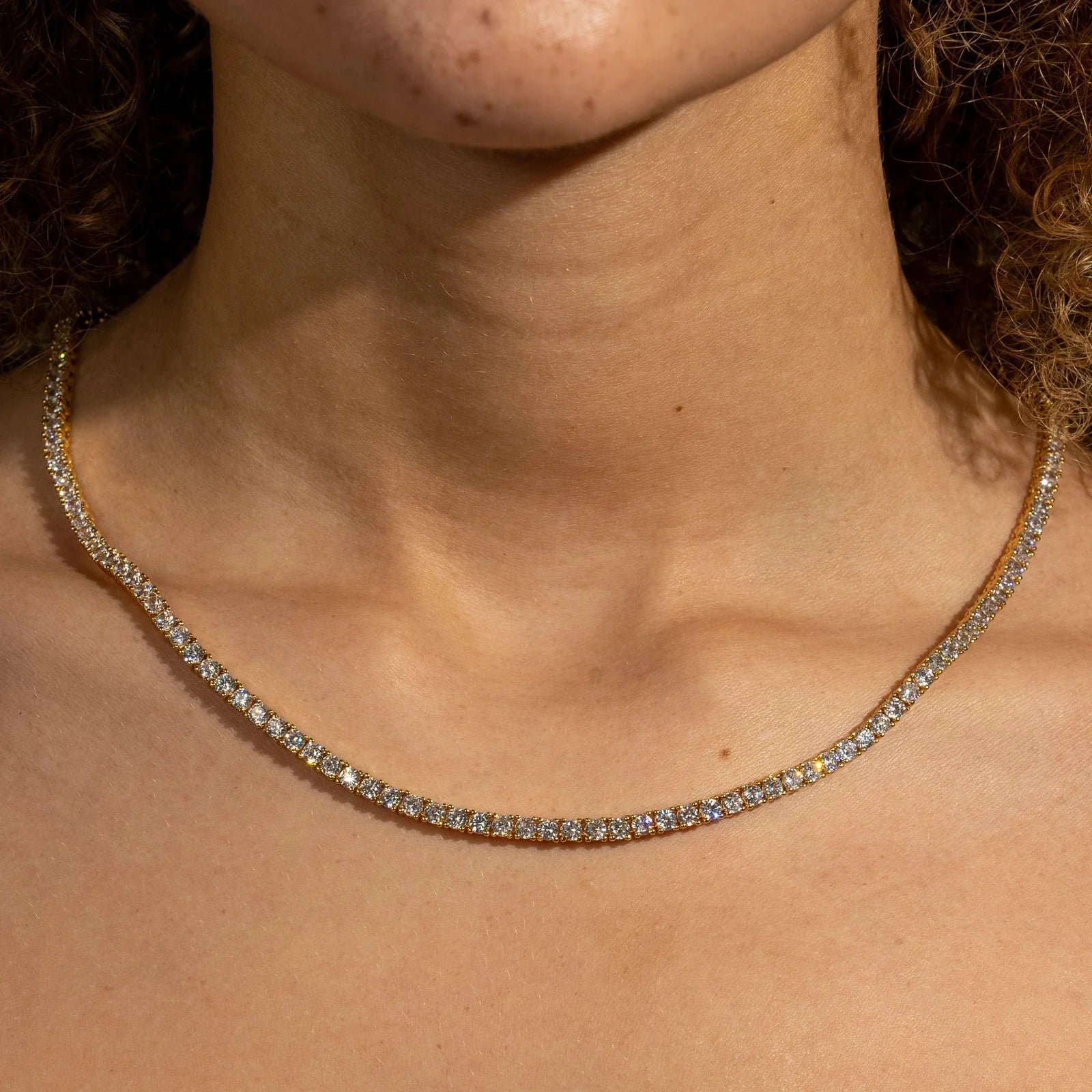 3MM TENNIS NECKLACE - GOLD