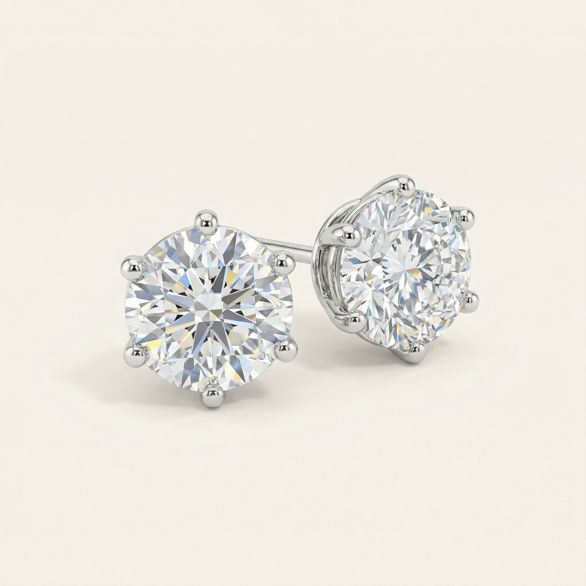 6 PRONG STUDS / 0.5CT