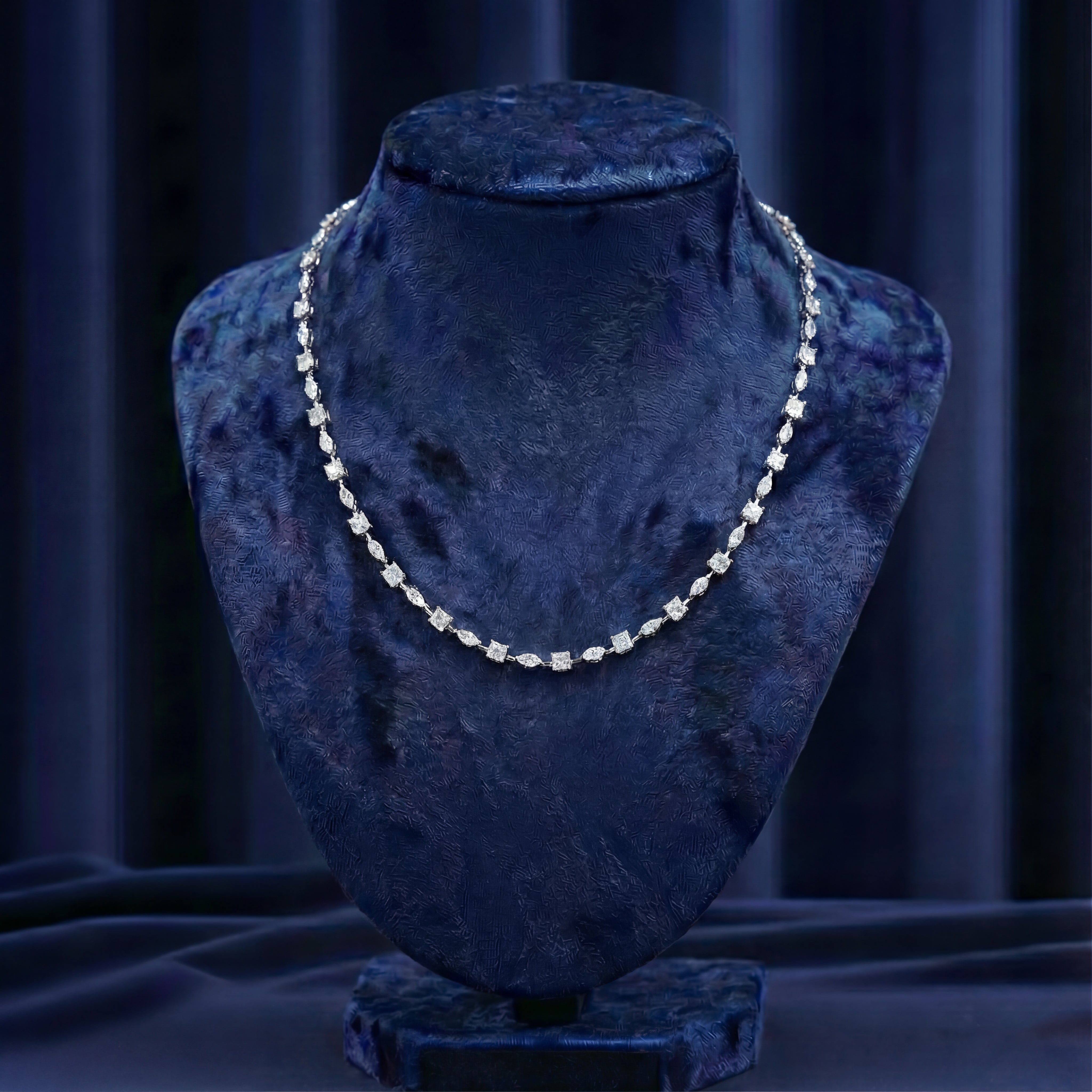 Rimah Moissanite Necklace – White Gold – D Colour – VVS1