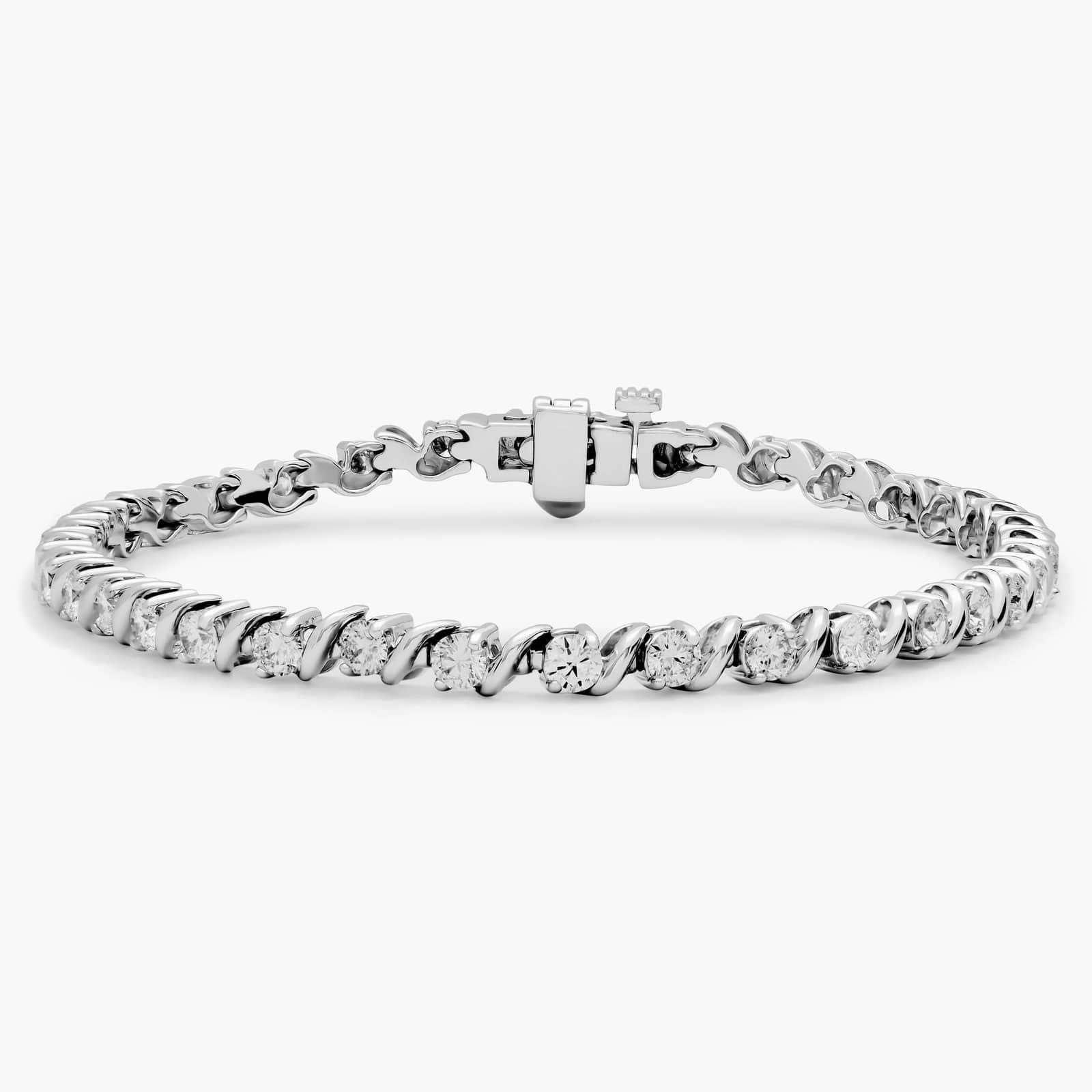 S-LINK BRILLIANT TENNIS BRACELET - WHITE GOLD