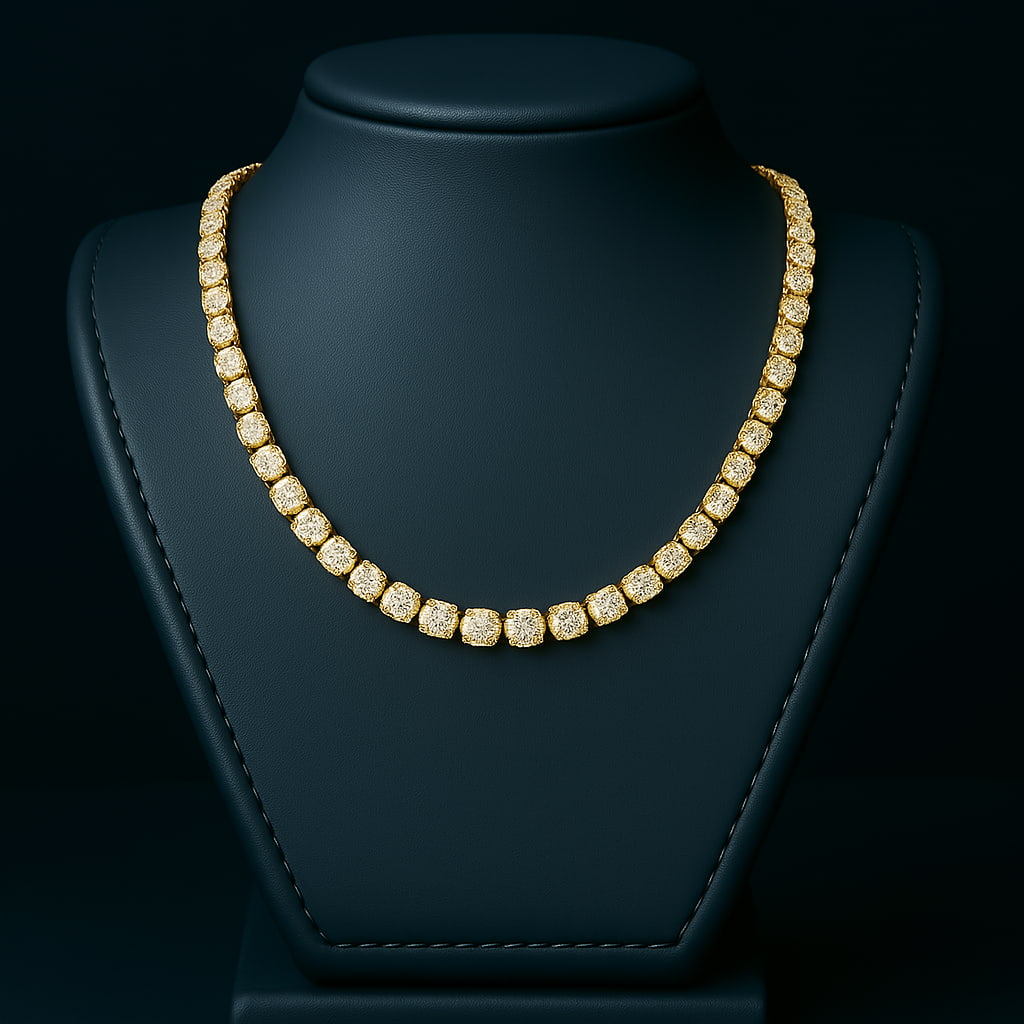 4MM TENNIS NECKLACE - GOLD