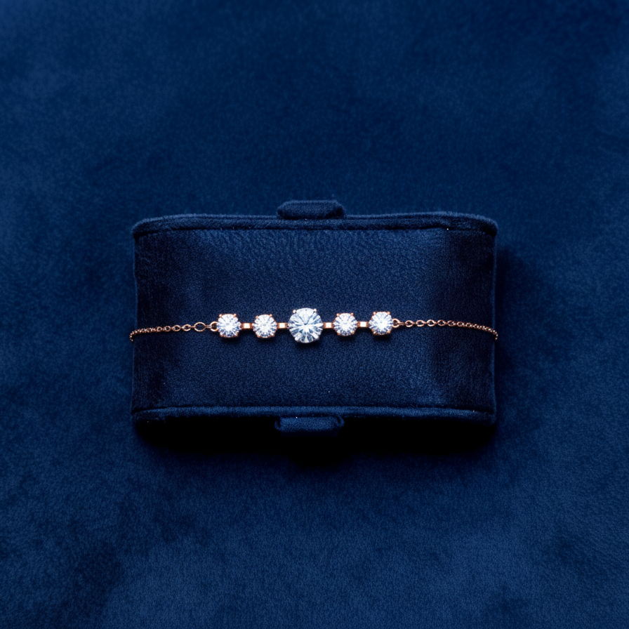 Amani Moissanite Bracelet – White Gold – D Colour – VVS1