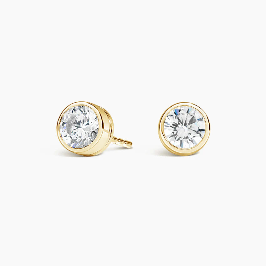 1CT BRILLIANT CUT BEZEL SET EARRINGS