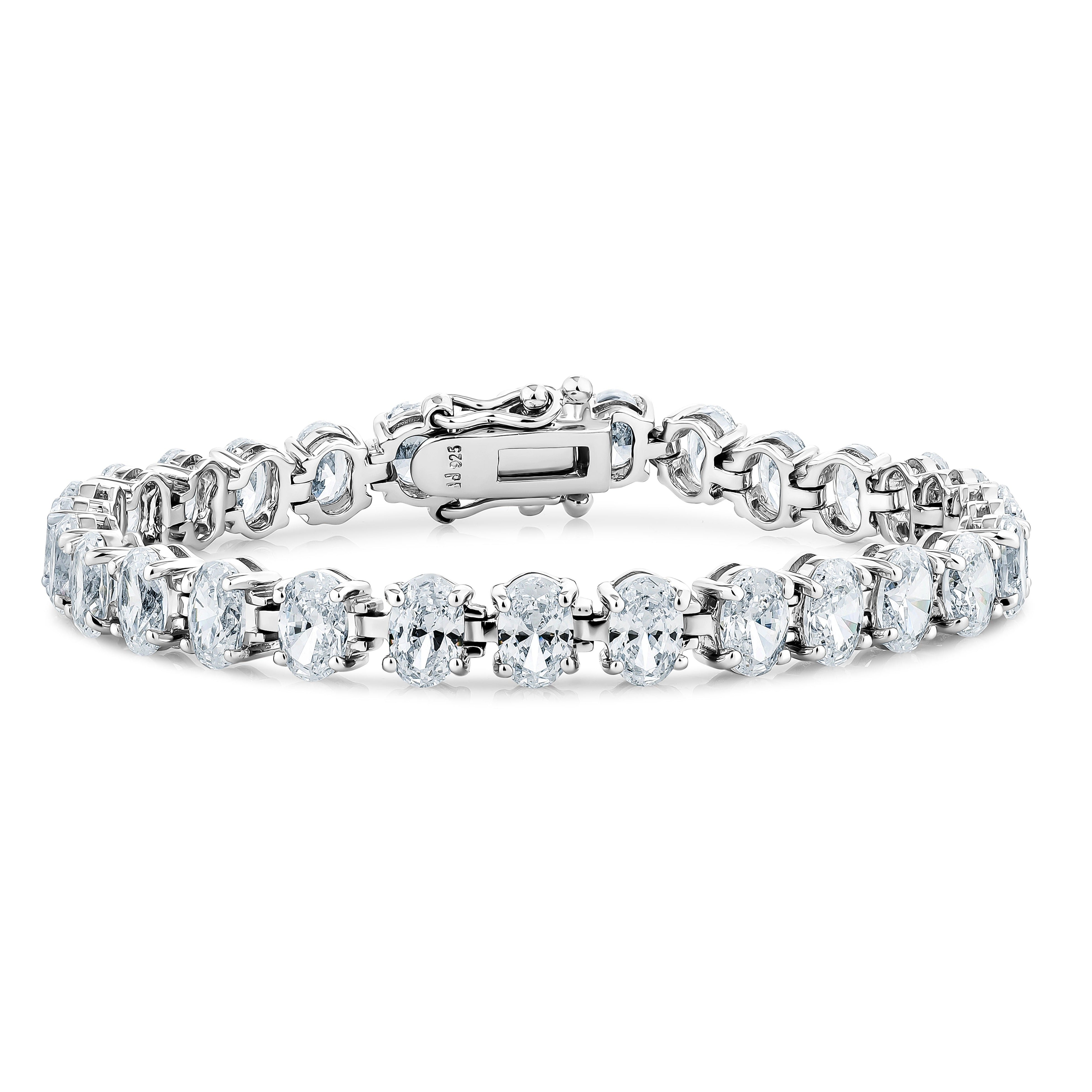6MM OVAL CUT TENNIS BRACELET - WHITE GOLD