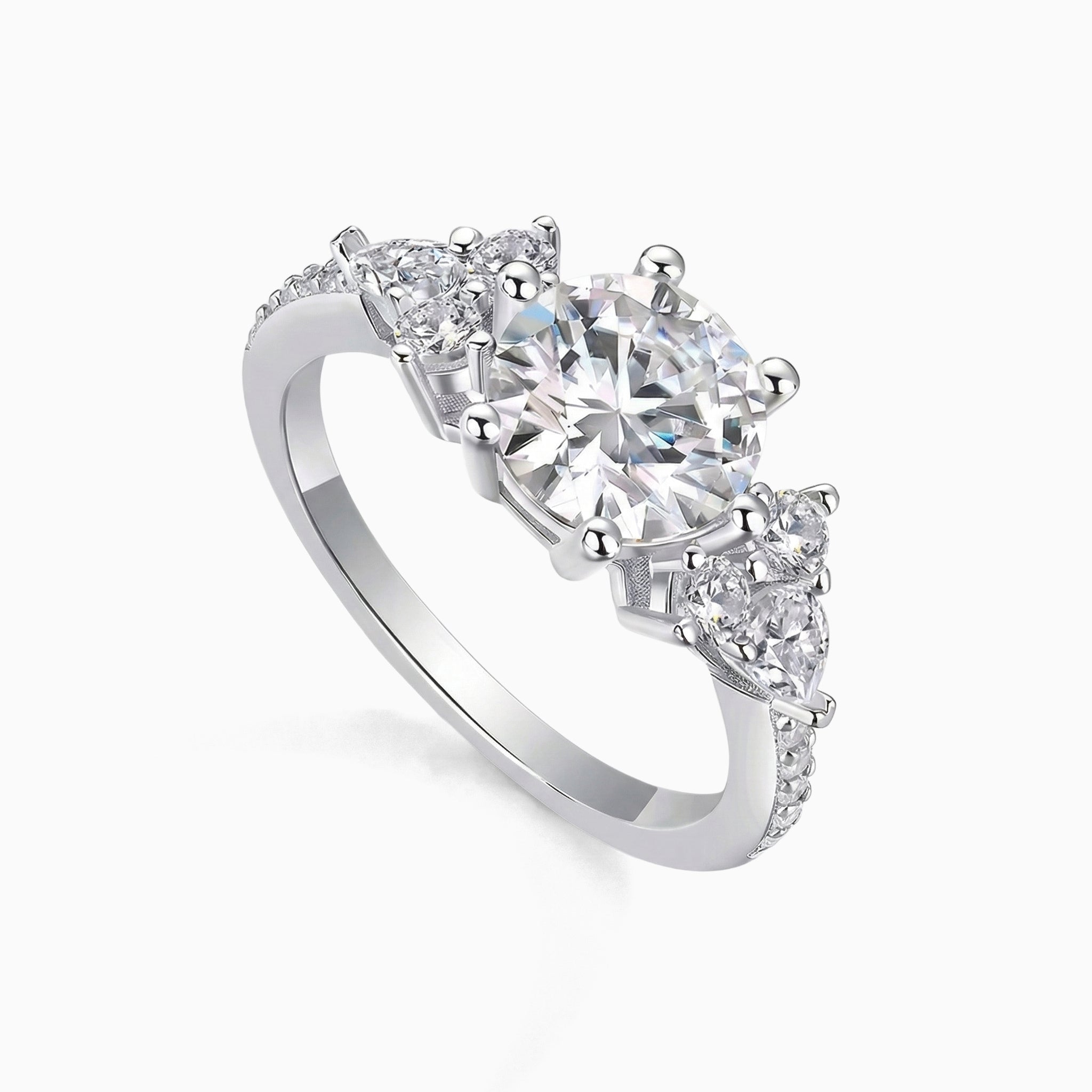 Sahar Moissanite Ring – White Gold – D Colour – VVS1