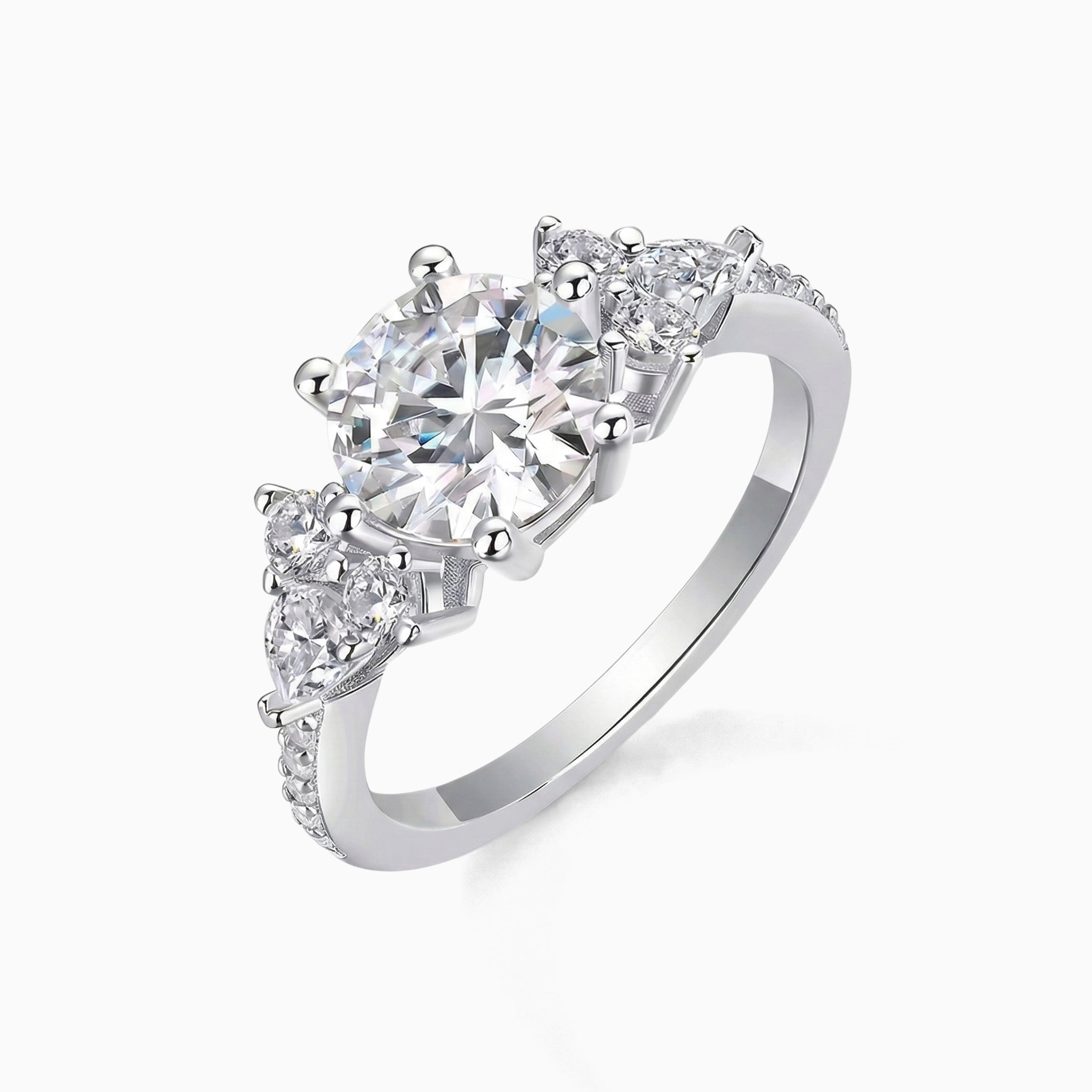 Sahar Moissanite Ring – White Gold – D Colour – VVS1