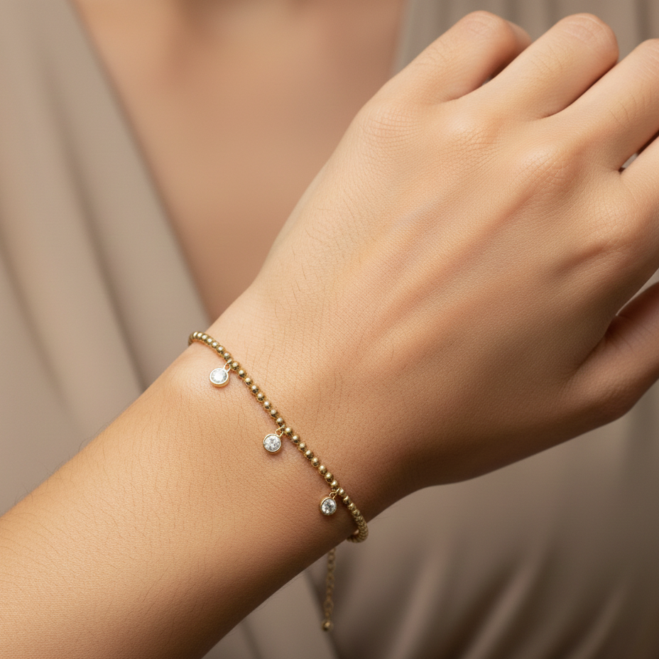 Zina Moissanite Bracelet – Gold – D Colour – VVS1