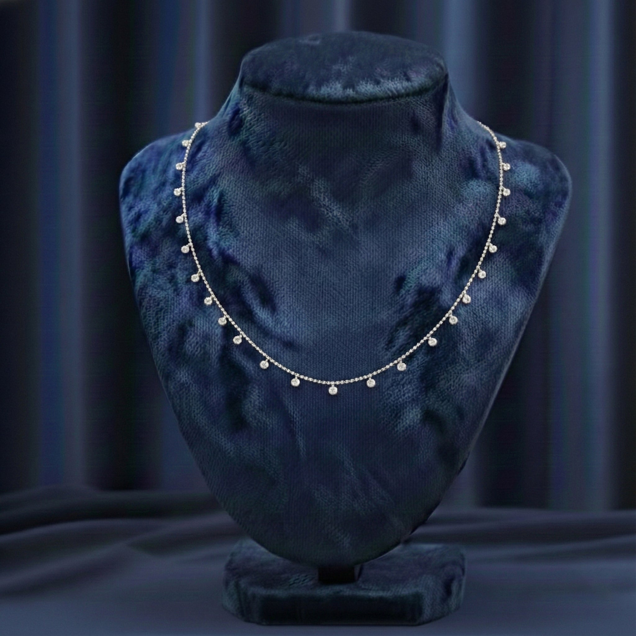 Leen Moissanite Drop Necklace – White Gold – D Colour – VVS1