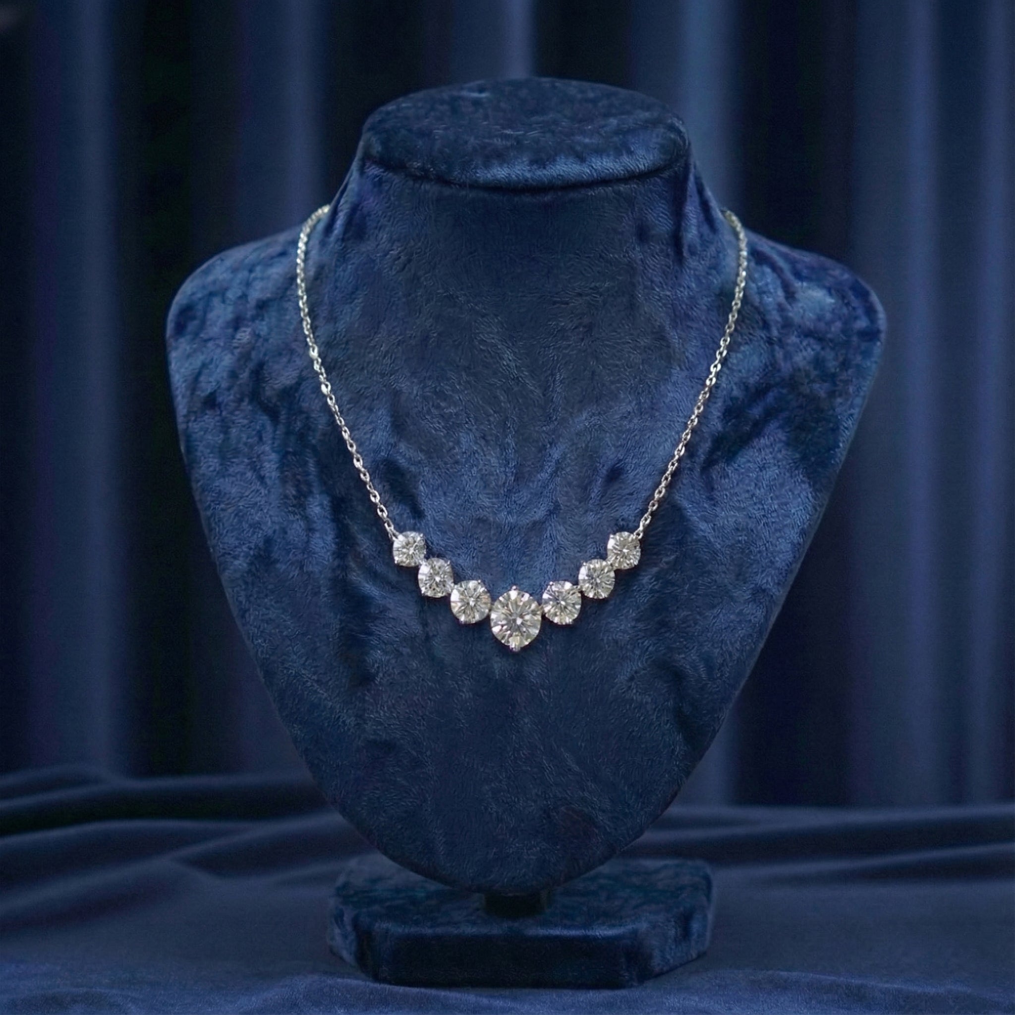 Mira Moissanite U-Smile Necklace – White Gold – D Colour – VVS1