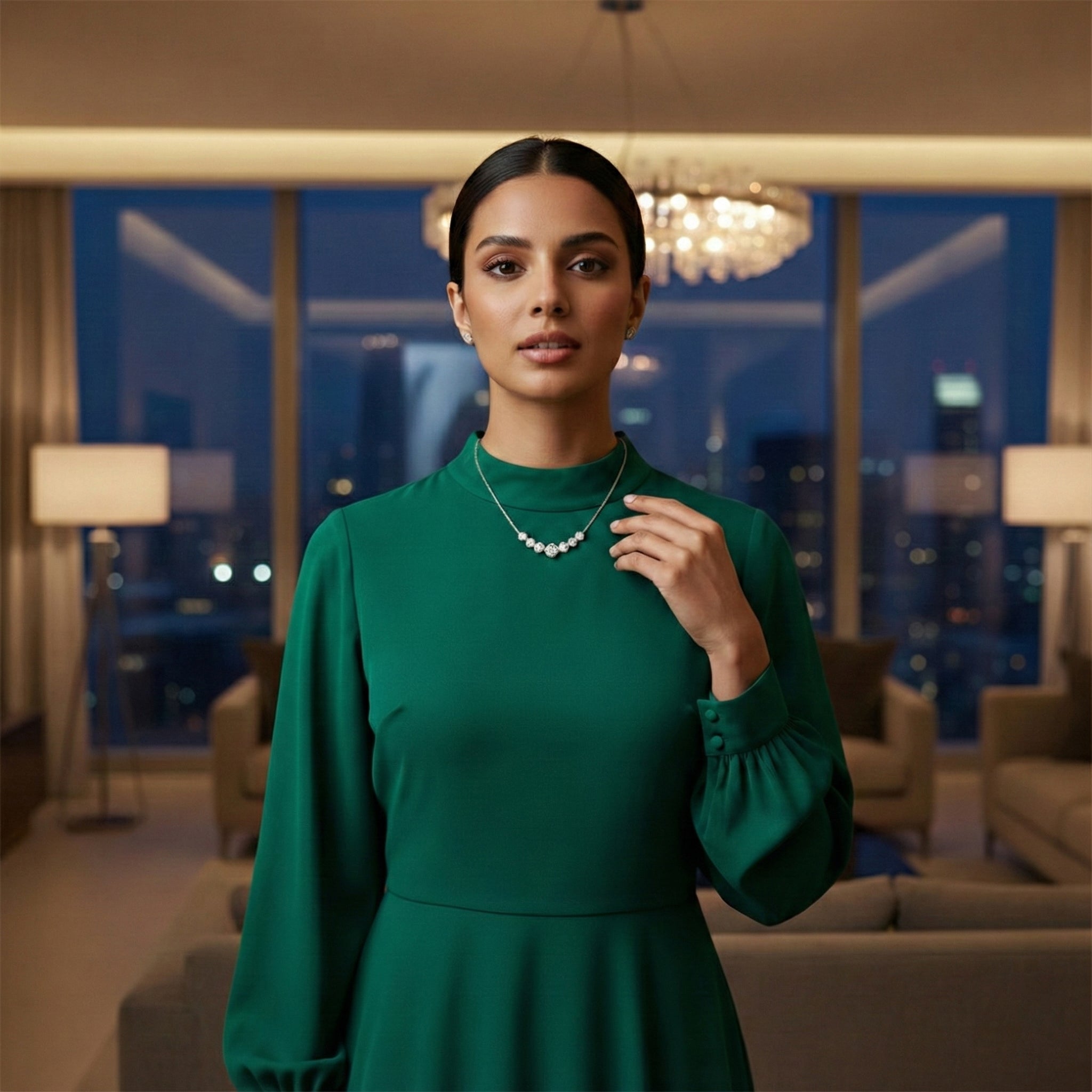 Mira Moissanite U-Smile Necklace – White Gold – D Colour – VVS1