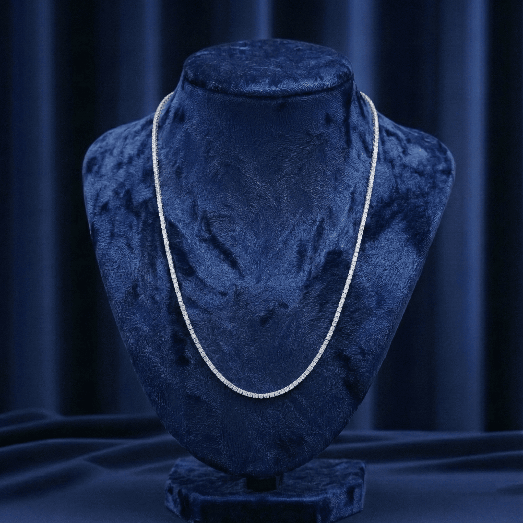 2MM MOISSANITE TENNIS NECKLACE - WHITE GOLD