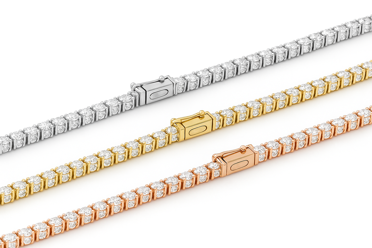 2MM MOISSANITE TENNIS NECKLACE - WHITE GOLD