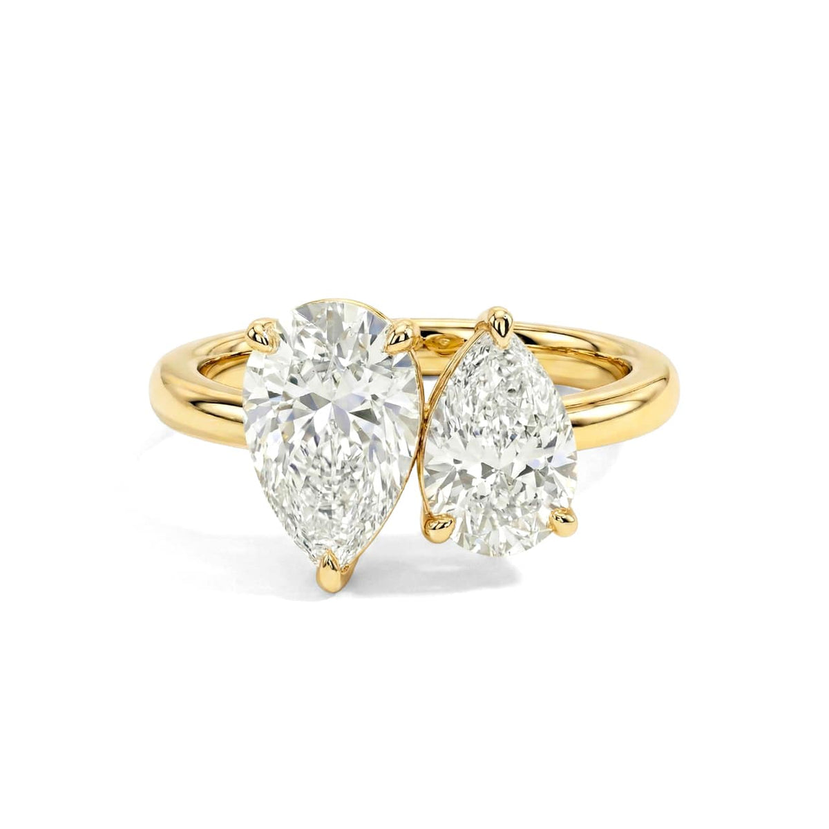 Double Pear Ring - White Gold