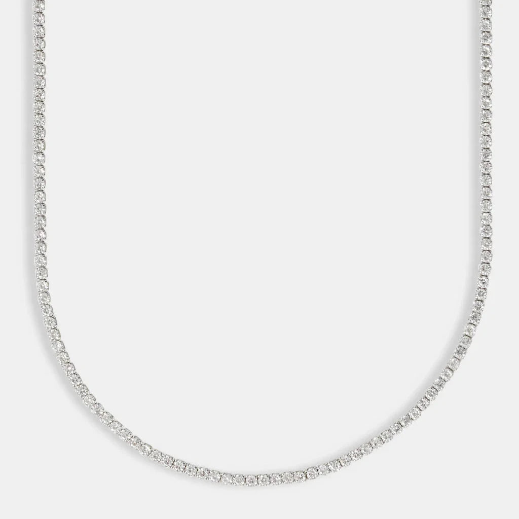 2MM MOISSANITE TENNIS NECKLACE - WHITE GOLD
