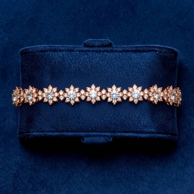 ZAHRA 8MM MOISSANITE TENNIS BRACELET - ROSE GOLD - D COLOR - VVS1