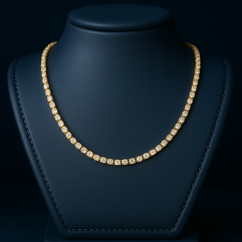 3MM TENNIS NECKLACE - GOLD