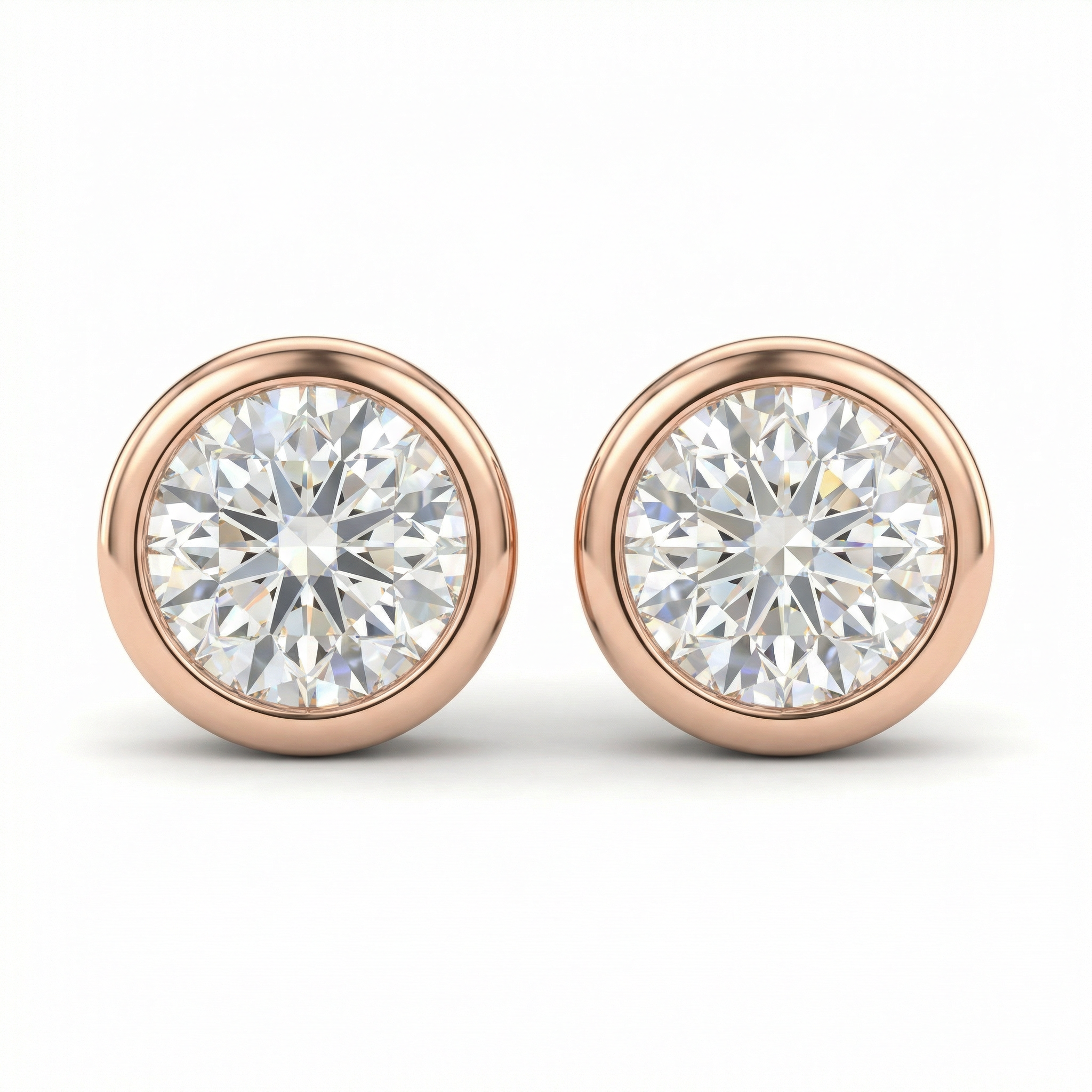 0.5Ct Bezel-Set Solitaire Stud Earring