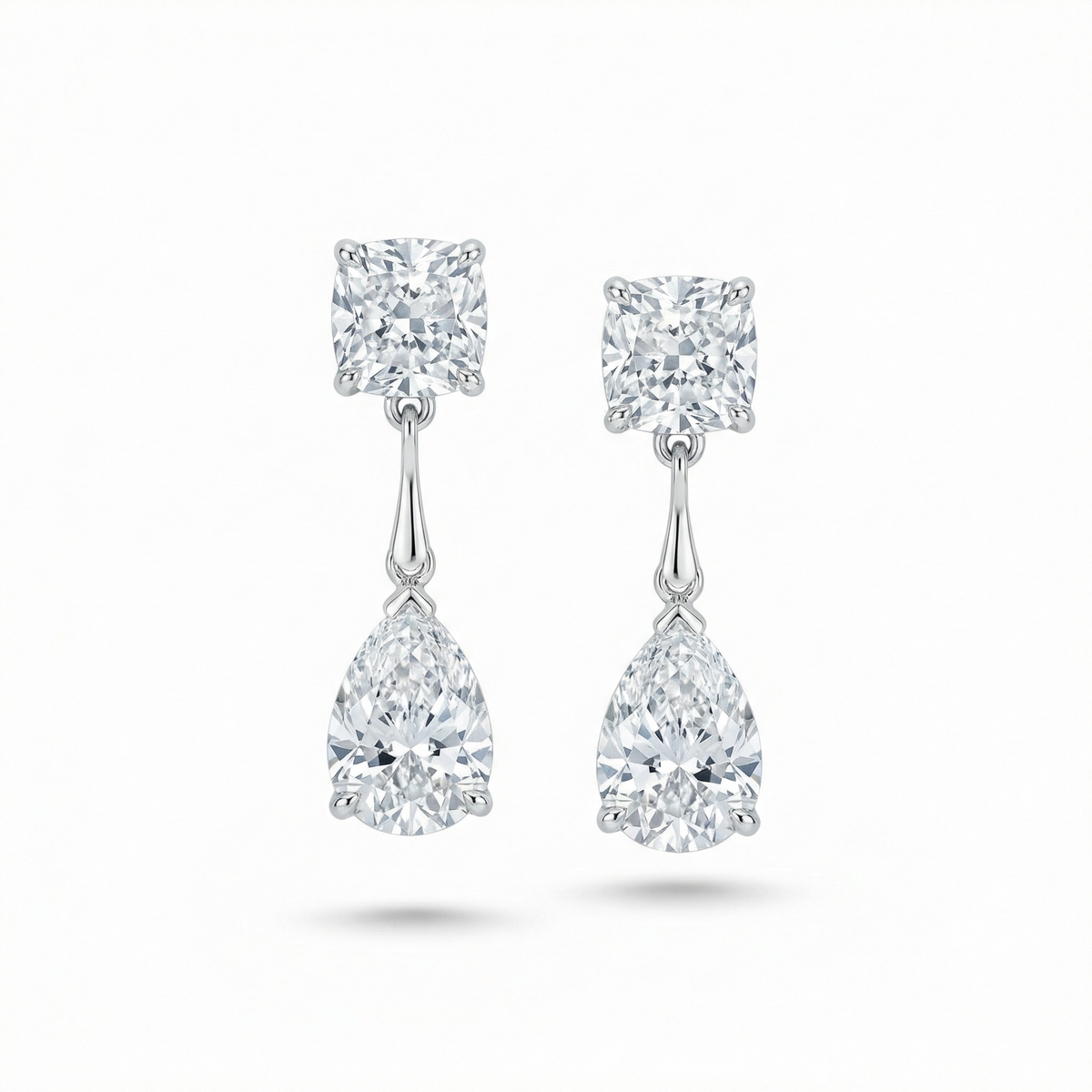 Cushion And Teardrop Drop Earring