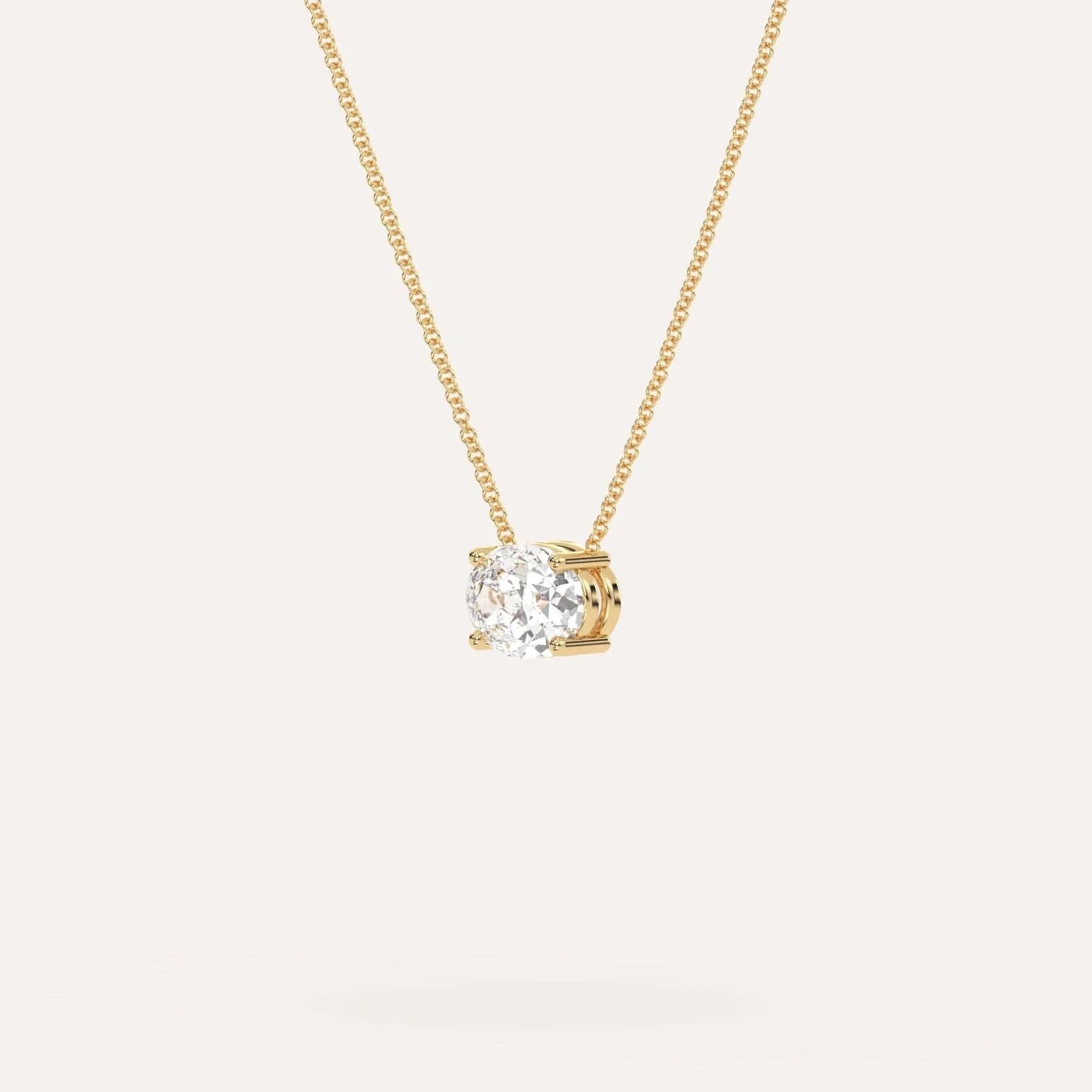 3CT SOLITAIRE OVAL NECKLACE