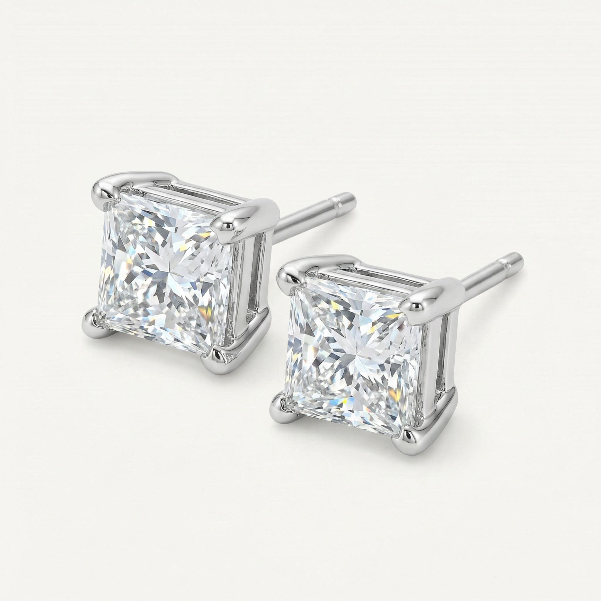 1CT SOLITAIRE PRINCESS STUDS