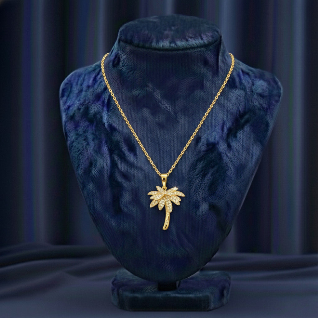 Palm Tree Moissanite Pendant – Gold – D Colour – VVS1