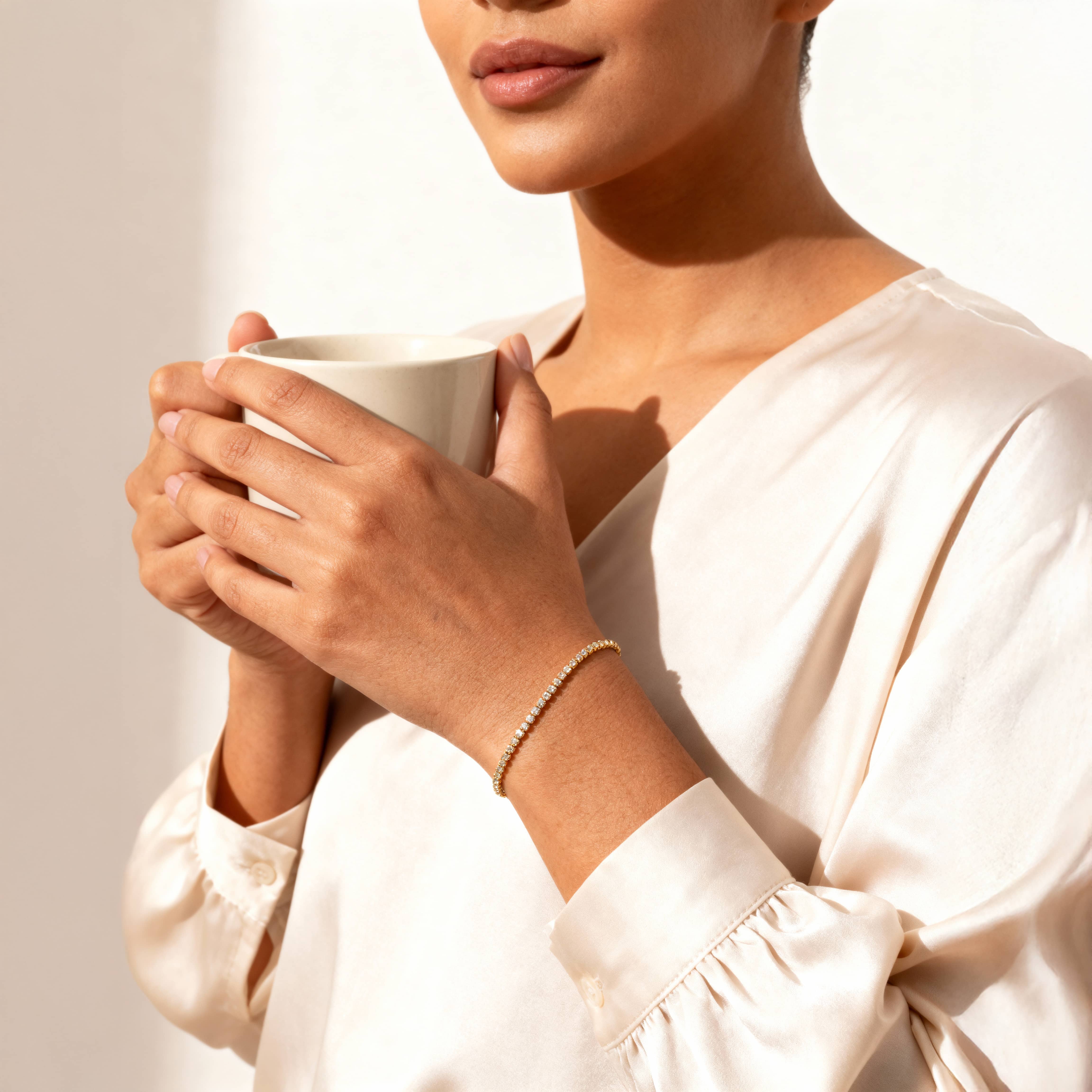 2MM MOISSANITE TENNIS BRACELET - WHITE GOLD