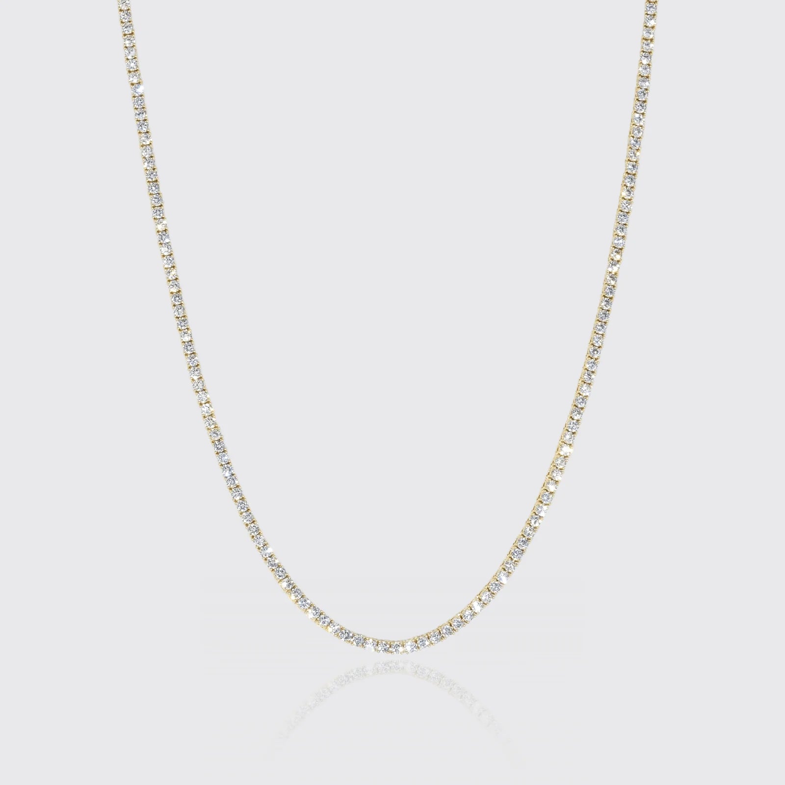 3MM MOISSANITE TENNIS NECKLACE - GOLD - D COLOR - VVS1
