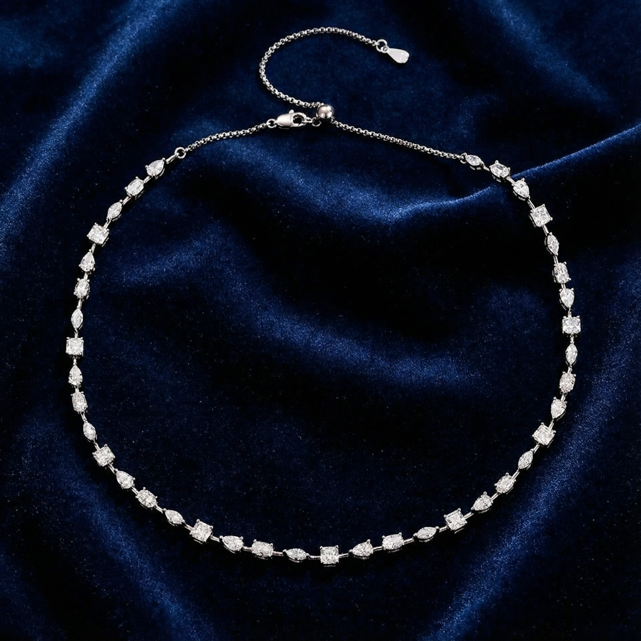 Rimah Moissanite Necklace – White Gold – D Colour – VVS1