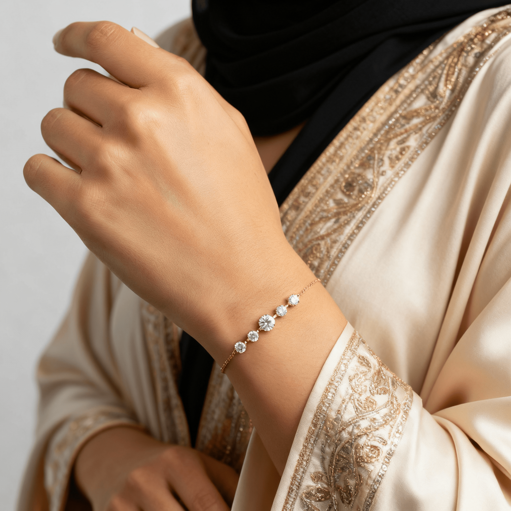 Amani Moissanite Bracelet – White Gold – D Colour – VVS1