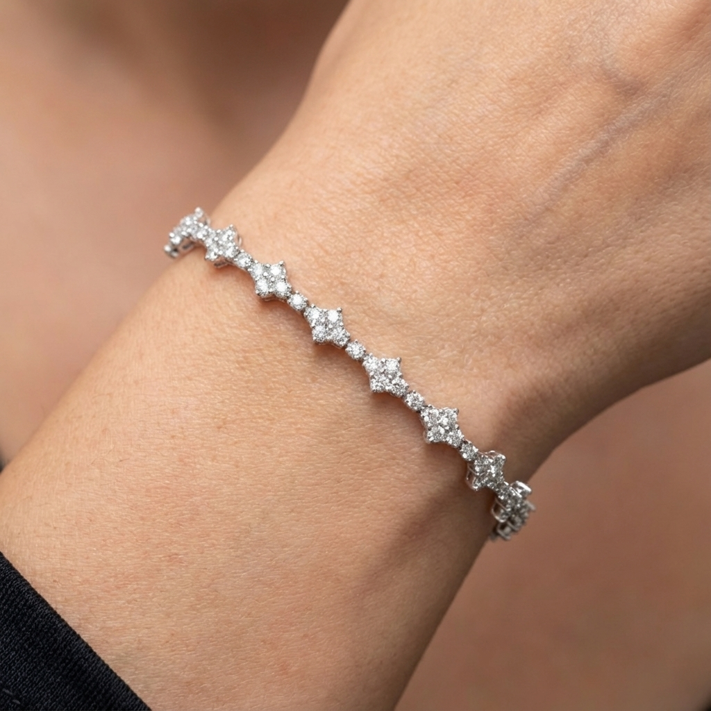 Ranya Moissanite Bracelet – Rose Gold – D Colour – VVS1