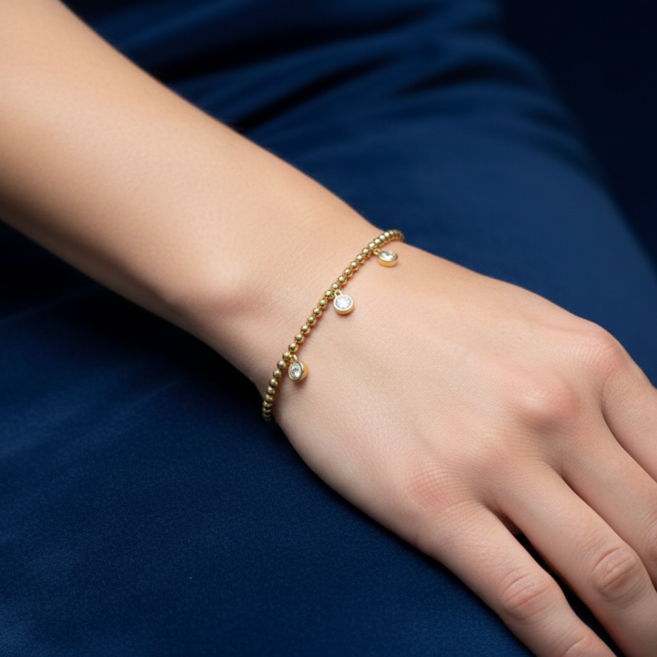 Zina Moissanite Bracelet – Gold – D Colour – VVS1