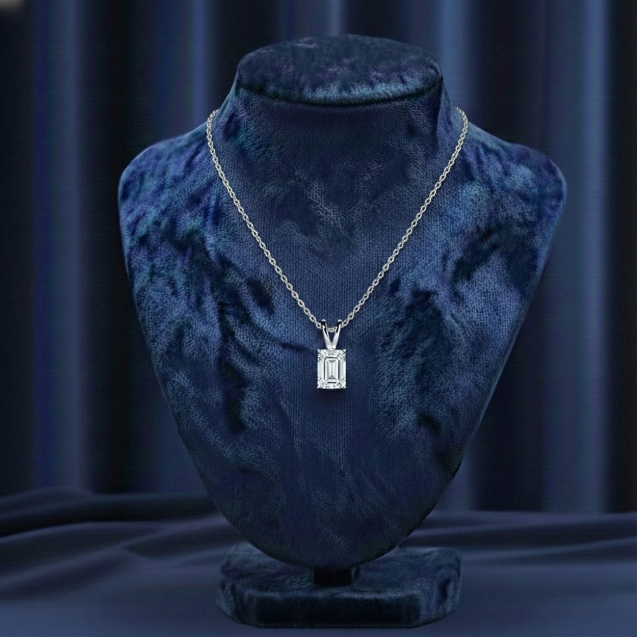 Tala Moissanite Radiant Pendant – White Gold – D Colour – VVS1