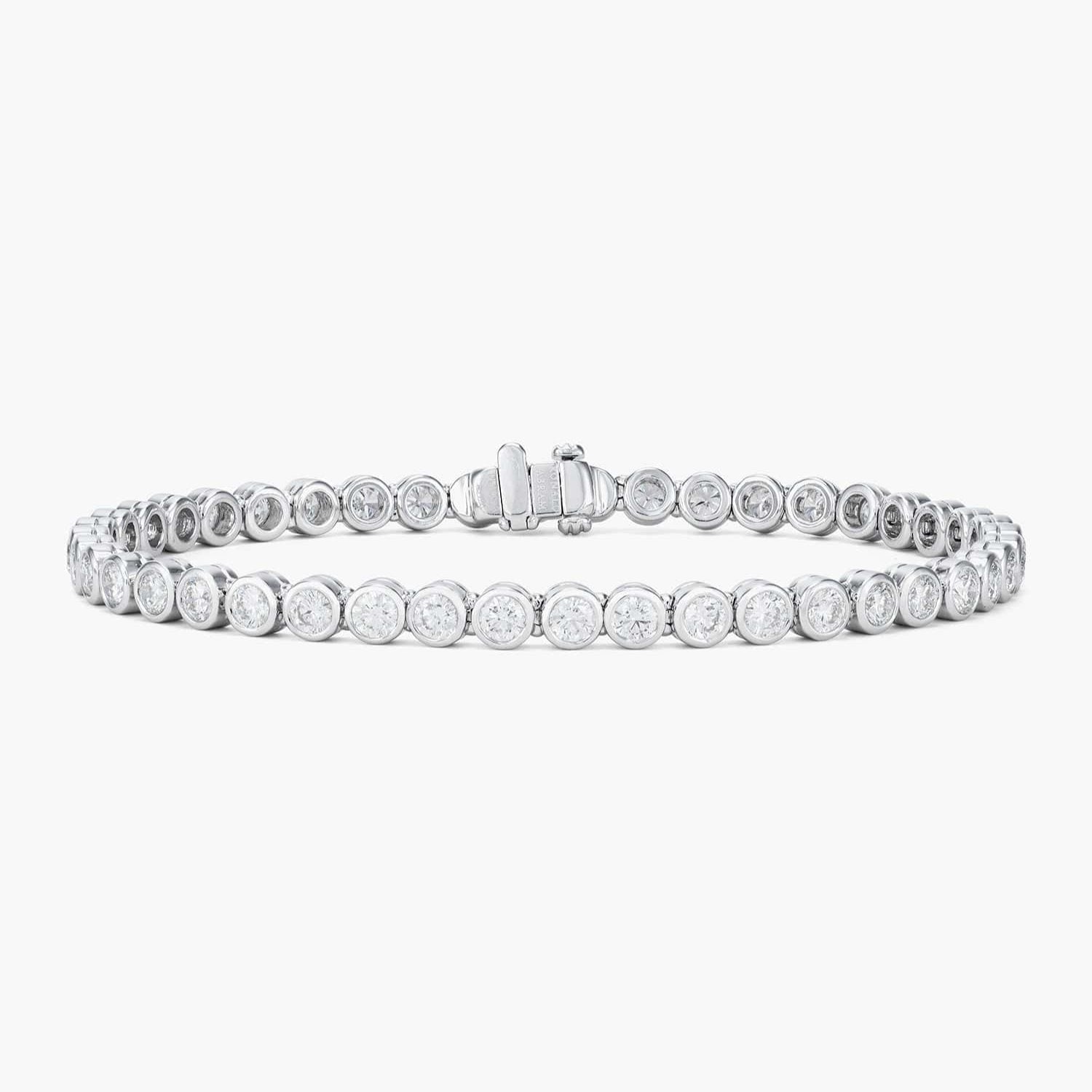 BEZEL SET TENNIS BRACELET - WHITE GOLD
