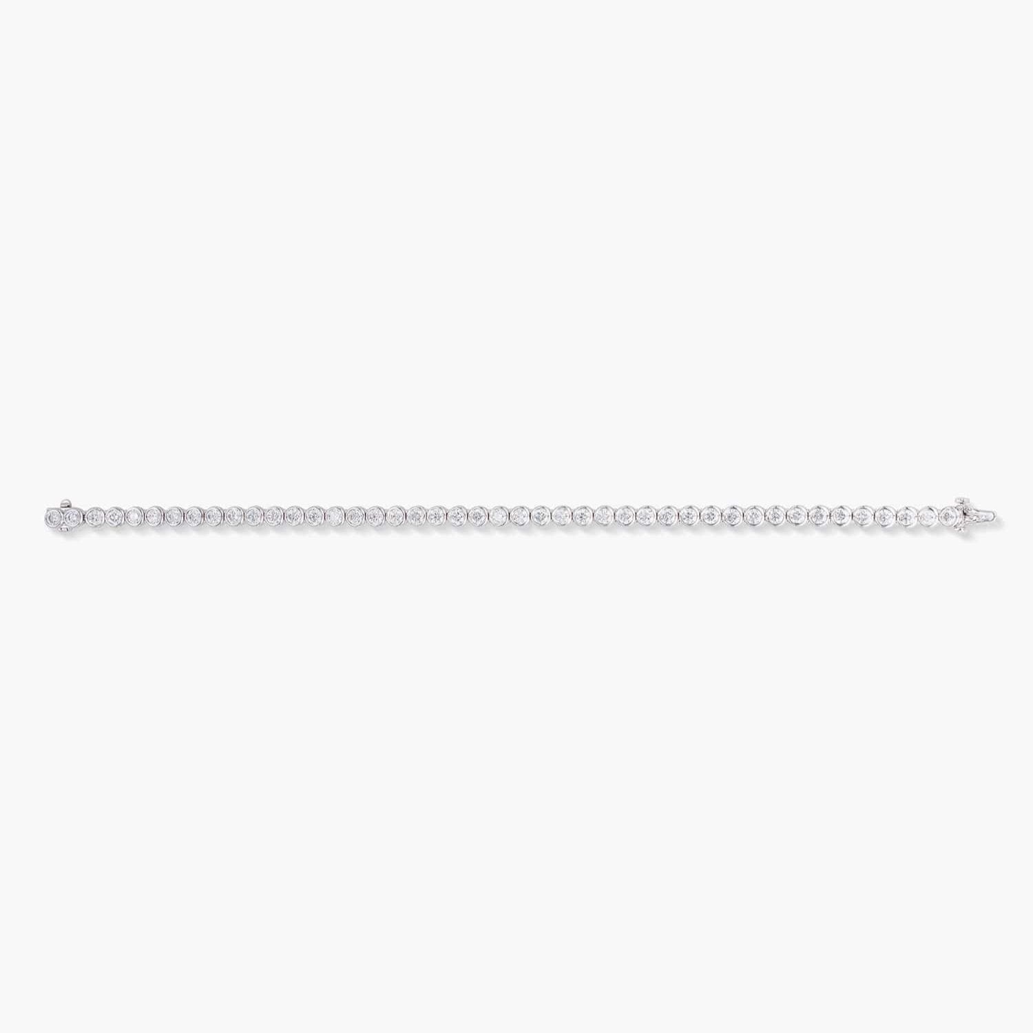BEZEL SET TENNIS BRACELET - WHITE GOLD