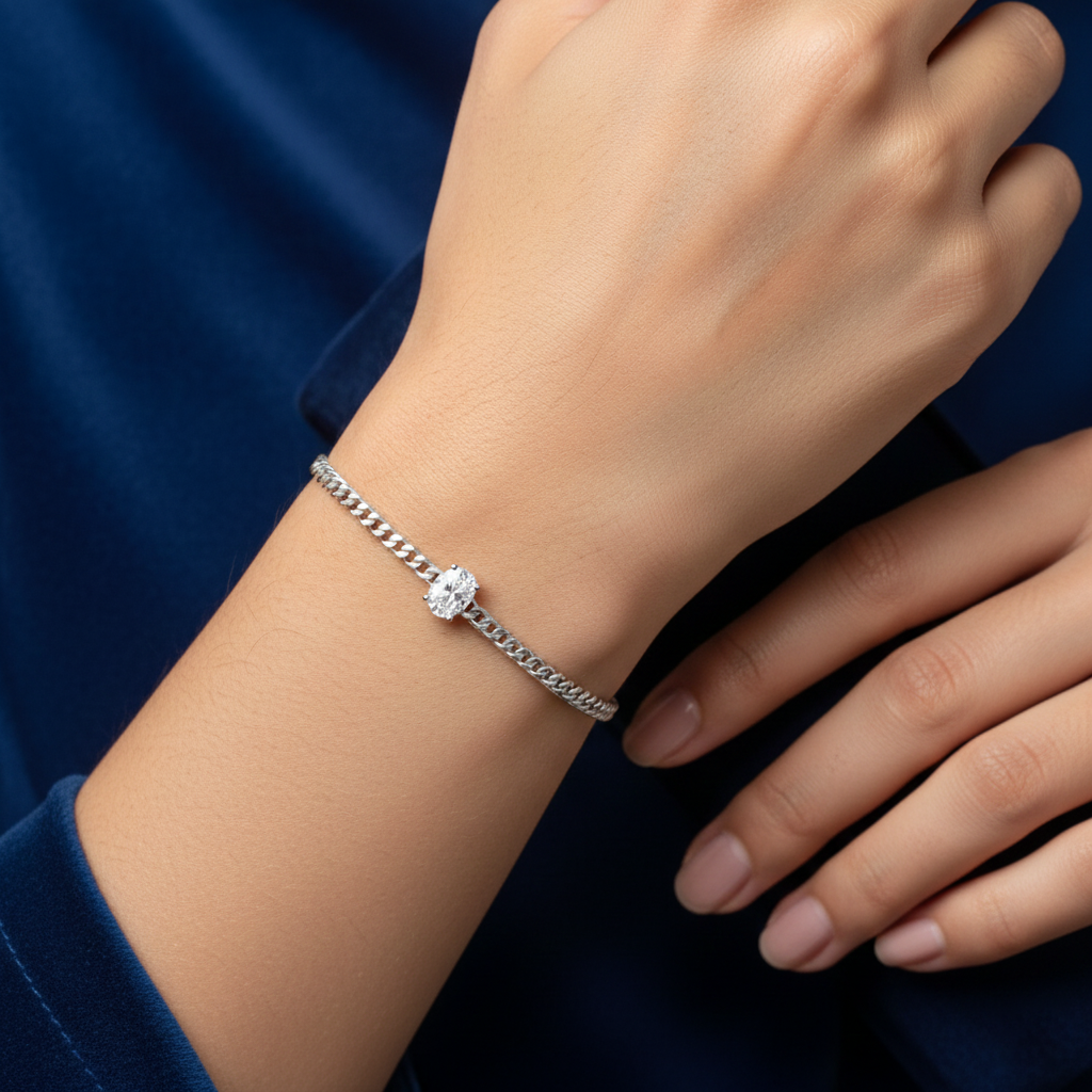 Salma Moissanite Bracelet – White Gold – D Colour – VVS1