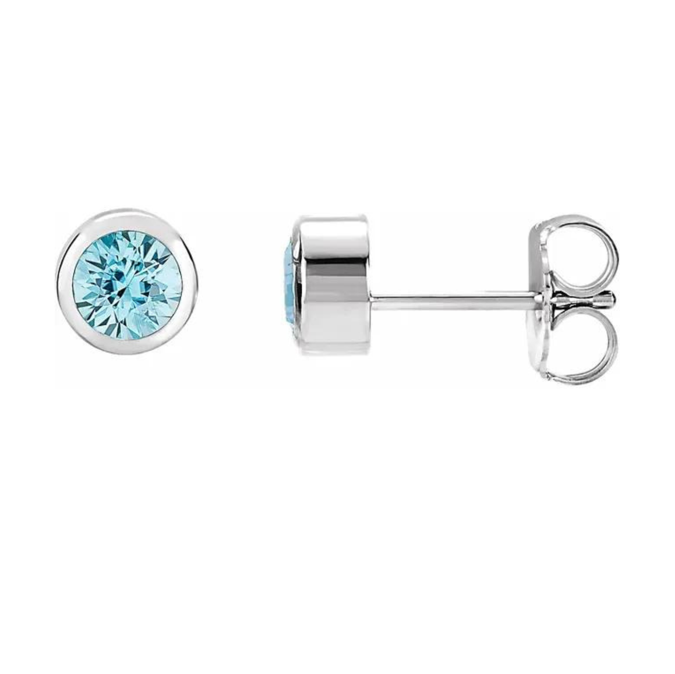 1CT BRILLIANT CUT BEZEL SET EARRINGS
