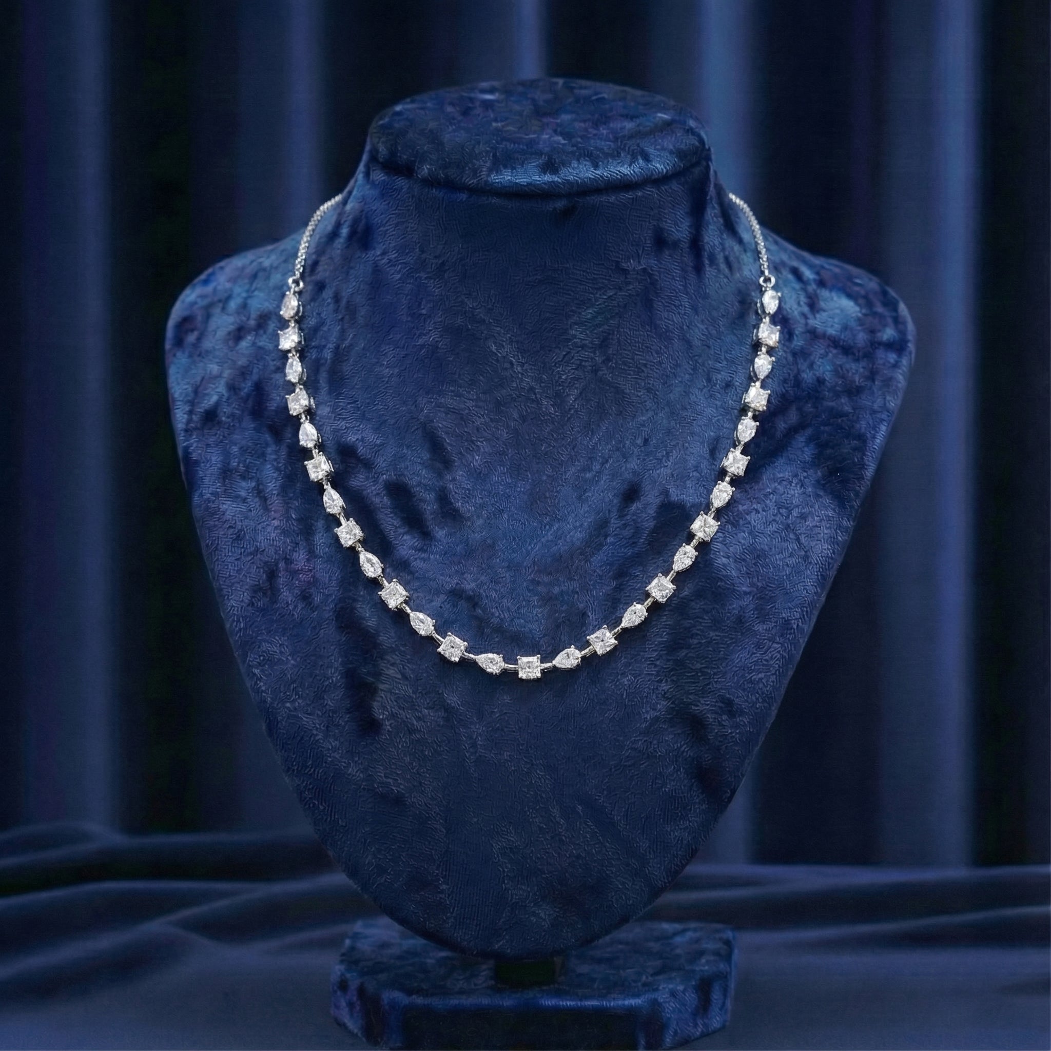 Rimah Moissanite Necklace – White Gold – D Colour – VVS1