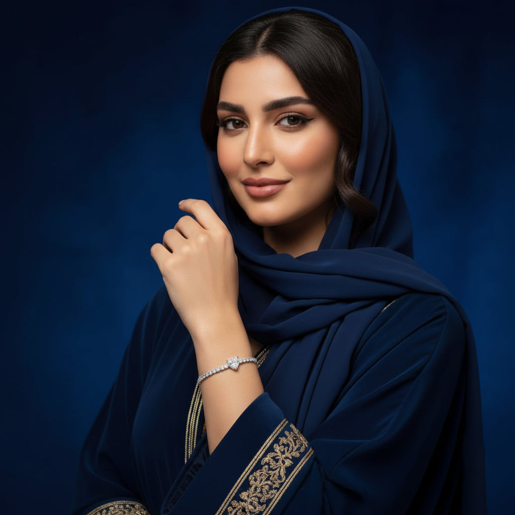 Lana Moissanite Heart Tennis Bracelet – White Gold – D Colour – VVS1